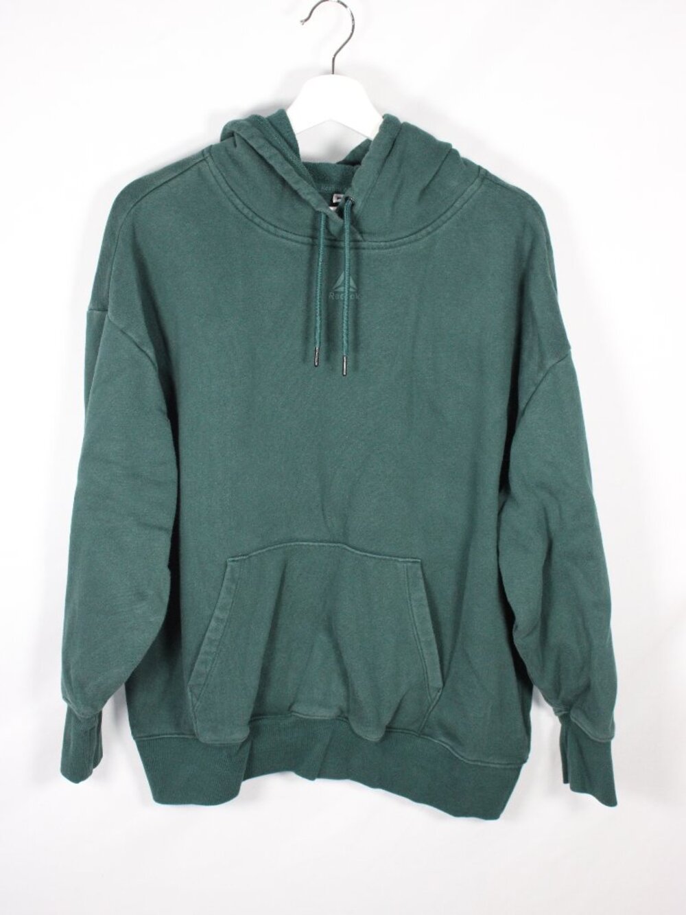 Reebok Pullover Hoodie Sweatshirt Size Large Oversized Faded Green Casual READ